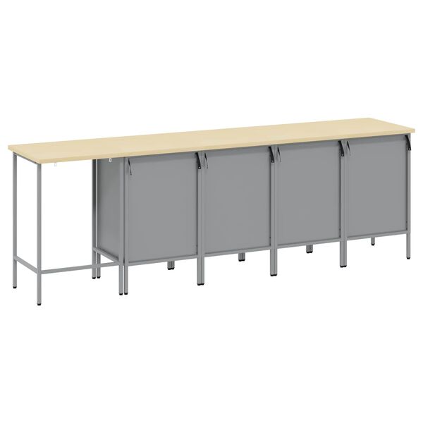 vidaXL Arbeitsschrankset mit Schubladen mit Schloss 5 pcs Rot und Grau