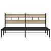 vidaXL Metallbett ohne Matratze Sonoma-Eiche 180x200 cm