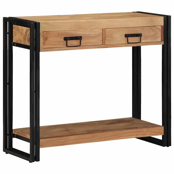 vidaXL Konsolentisch mit Regal Braun 90 x 33 x 75 cm Massivholz Akazie