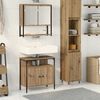 vidaXL Badezimmerm&ouml;bel-Set mit Regal mit T&uuml;r 2 pcs Braun Holzwerkstoff