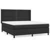 vidaXL Boxspringbett mit Matratze Schwarz 180x200 cm Kunstleder