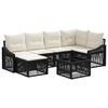 vidaXL Gartensofa-set 7 stk. Schwarz Poly-Rattan
