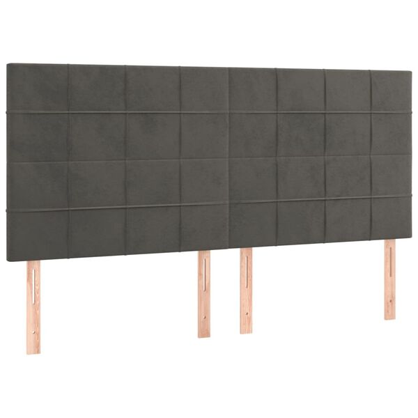 vidaXL Kopfteil Dunkelgrau 180 x 5 x 118/128 cm Samt