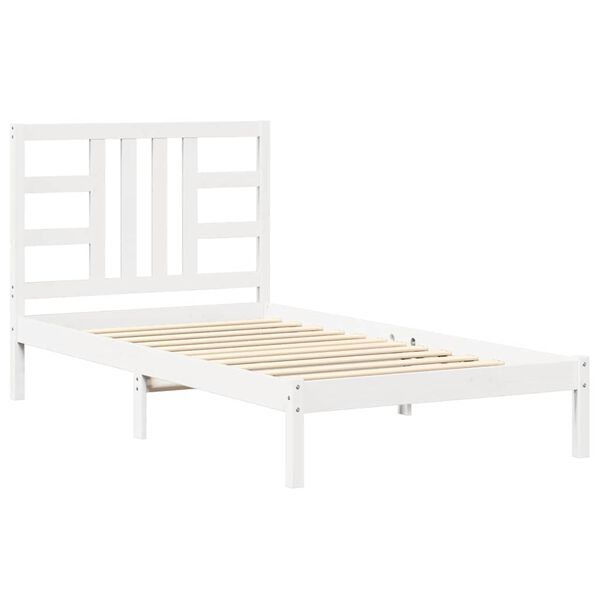 vidaXL Massivholzbett Wei&szlig; 100x200 cm
