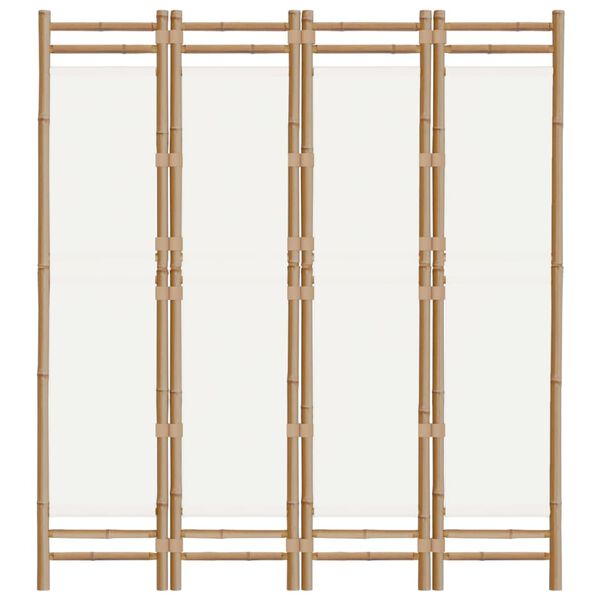vidaXL 4-tlg. Paravent Faltbar 160 cm Bambus und Canvas