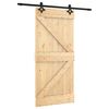 vidaXL Schiebet&uuml;r Nat&uuml;rlich und Schwarz 95 x 210 cm Massivkiefer