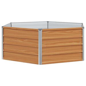 vidaXL Hochbeet im Garten Holzoptik 129 x 129 x 45 cm Verzinkter Stahl