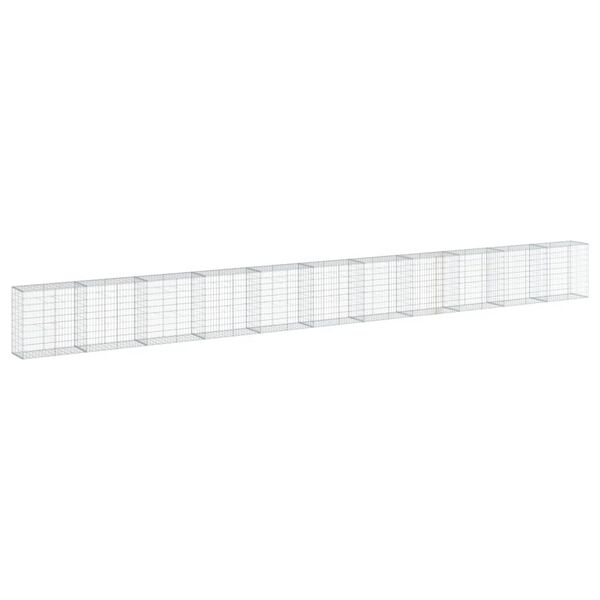 vidaXL Gabione mit Deckel 1100x50x100 cm Verzinktes Eisen