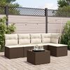 vidaXL 6-tlg. Garten-Sofagarnitur mit Kissen Braun Poly Rattan