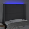 vidaXL LED Kopfteil Dunkelgrau 93x16x118/128 cm Stoff