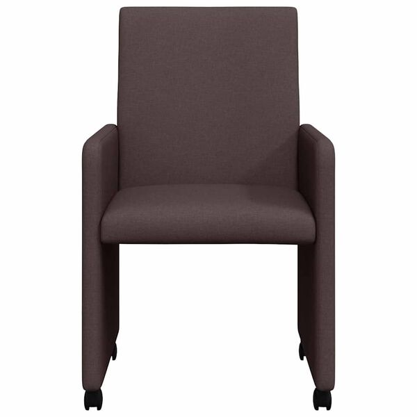 vidaXL Esszimmerst&uuml;hle mit Rollen 2 pcs Dunkelbraun 57 x 66 x 94 cm
