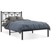 vidaXL Bettgestell mit Kopfteil Metall Schwarz 100x200 cm