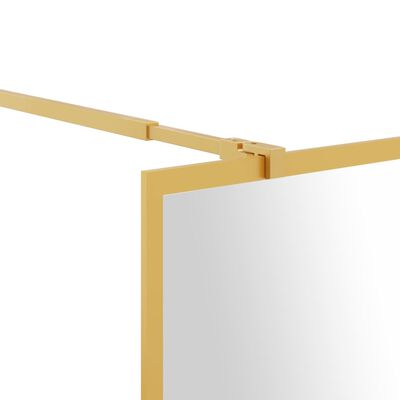 vidaXL Duschwand für Begehbare Dusche mit ESG Klarglas Golden 90x195cm
