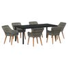 vidaXL Garten Essgruppe 7 Stk. Grau Poly-Rattan