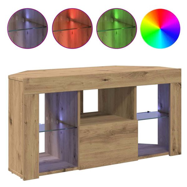 vidaXL Eck-LED-TV-Schrank Artisan-Eiche 100 x 40 x 50 cm Holzwerkstoff