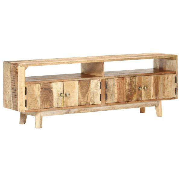 vidaXL TV-Schrank 130x30x45 cm Raues Mangoholz