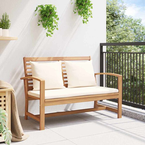 vidaXL Bank Braun und Creme 110 x 66 x 76 cm Massivholz Teak