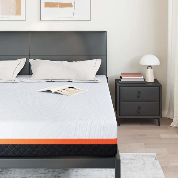 vidaXL Matratze Wei&szlig; und Grau 180 x 200 cm Jacquard-Stoff