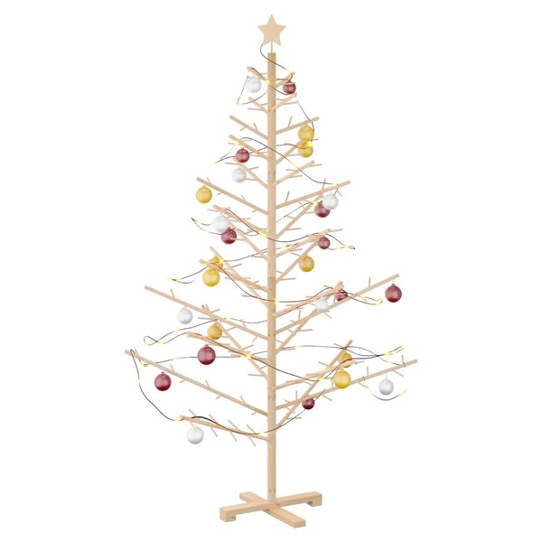 vidaXL Holz Weihnachtsbaum mit Ständer Natur 180 cm Massivholz Kiefer