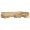vidaXL Outdoor-Sofagarnitur 9 Stk. Wei&szlig; und Beige Massivholz Akazie