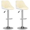 vidaXL Barhocker 2 Stk. Creme und Wei&szlig; Kunstleder
