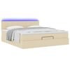 vidaXL Ottomane Bett mit Matratze & LEDs Creme 180x200 cm Stoff