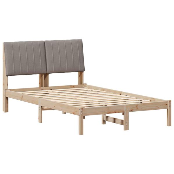vidaXL Bettrahmen mit Kopfteil Braun 120 x 200 cm Massives Kiefernholz