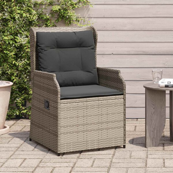 vidaXL Gartenbank mit Kissen 2 pcs Grau Poly Rattan
