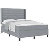 vidaXL Boxspringbett mit Matratze Hellgrau 140 x 190 cm Stoff
