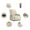 vidaXL Massagesessel mit Relaxfunktion, Kunstleder, Creme