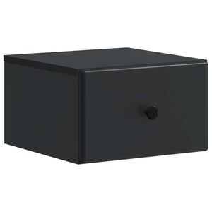 vidaXL Wandmontierter Nachttisch Schwarz 34,5 x 33 x 20 cm
