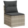 vidaXL Sofa Set mit Kissen mit Speicher 9 pcs Hellgrau Poly-Rattan