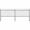 vidaXL Gartenzaun mit Speerspitze Stahl 359 x 100 cm Schwarz