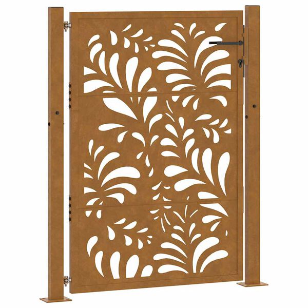 vidaXL Gartentor 100x125 cm Verwitterungsstahl Wellendesign