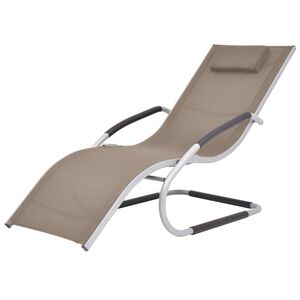vidaXL Sonnenliege mit Kissen Aluminium und Textilene Taupe