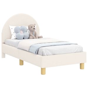 vidaXL Kinderbettgestell mit Kopfteil Creme 70 x 140 cm Boucl&eacute;