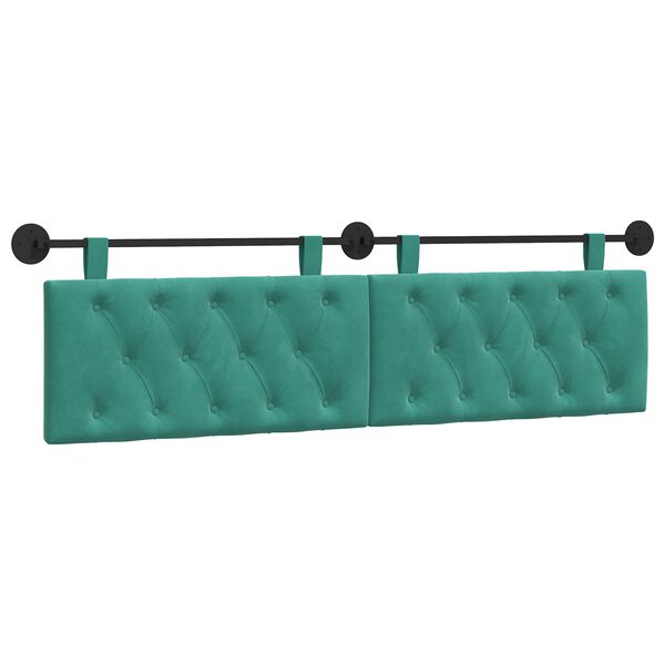 vidaXL H&auml;ngevorderseite Wandmontiert T&uuml;rkis 170 x 55 x 7 cm Samt