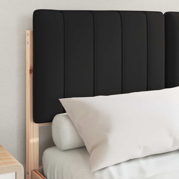 vidaXL Bettgestell mit gepolstertem Kopfteil Schwarz 120 x 190 cm