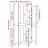 vidaXL Highboard 2 pcs Altholz Holzwerkstoff