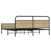 vidaXL Metallbett ohne Matratze Sonoma-Eiche 200x200 cm
