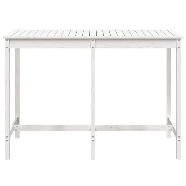 vidaXL Gartentisch Wei&szlig; 159,5x82,5x110 cm Massivholz Kiefer