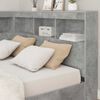 vidaXL Aufbewahrungskopfteil mit Regal Beton Grau 120 cm Holzwerkstoff