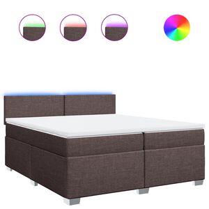 vidaXL Boxspringbett mit Matratze Dunkelbraun 200x200 cm Stoff