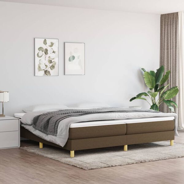 vidaXL Boxspringbettgestell Dunkelbraun 200x200 cm Stoff