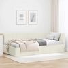 vidaXL Eckbettgestell mit Kopfteil Creme 90 cm x 190 cm Samt