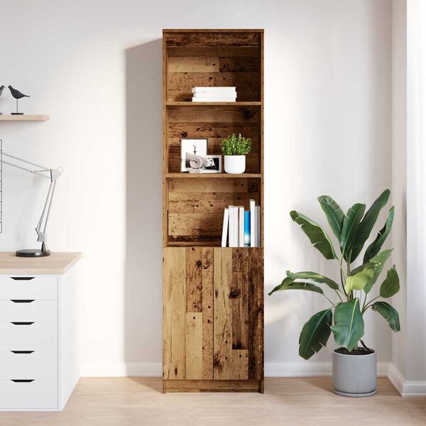 vidaXL Highboard Altholz-Optik 50x35x180 cm Holzwerkstoff