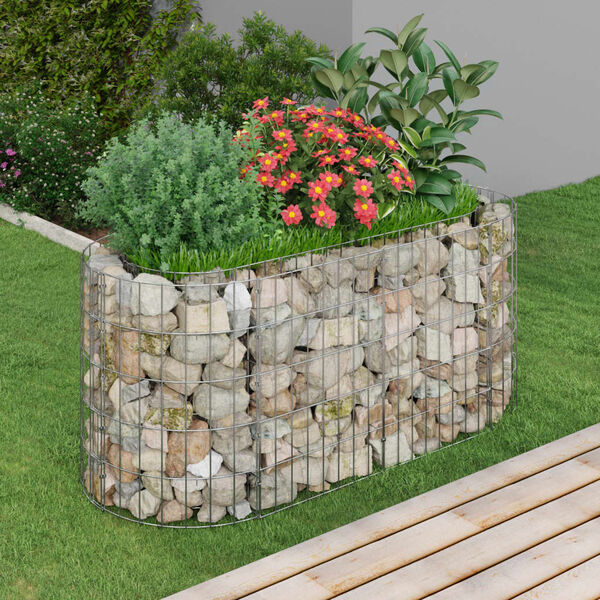 vidaXL Gabionen-Hochbeet Verzinktes Eisen 120x50x50 cm