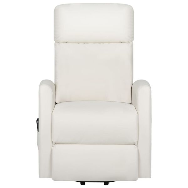 vidaXL Massagesessel mit Aufstehhilfe Creme Kunstleder