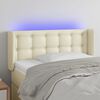 vidaXL LED Kopfteil Creme 93x16x78/88 cm Kunstleder