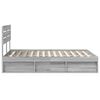 vidaXL Bettrahmen Graues Sonoma 140 x 190 cm Massives Kiefernholz